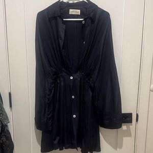 Mansur Gavriel 100% Silk Button-Front Dress Shirt